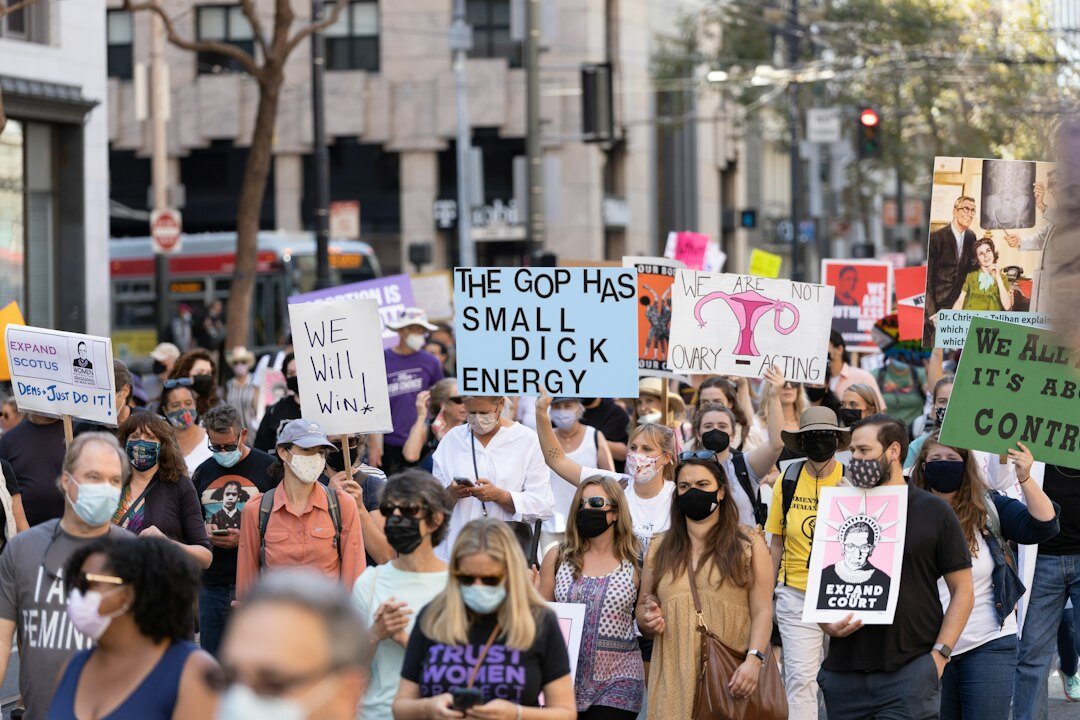 protest march in city