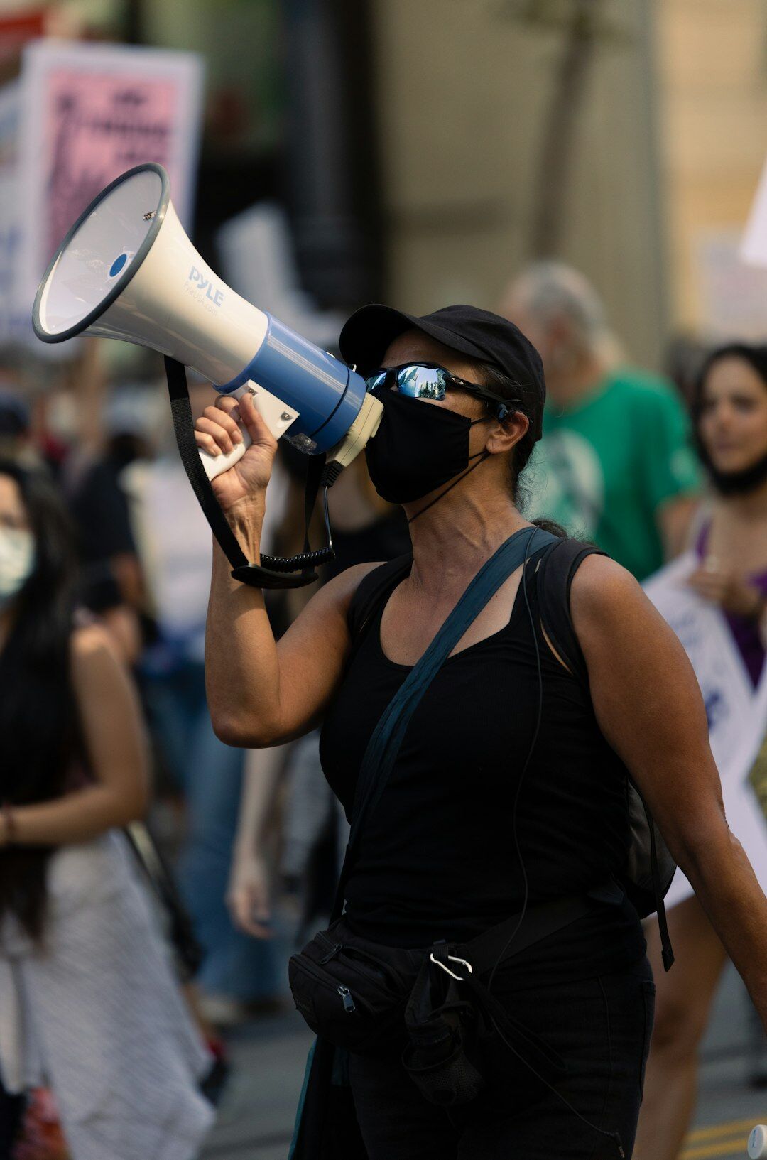 protest march in city